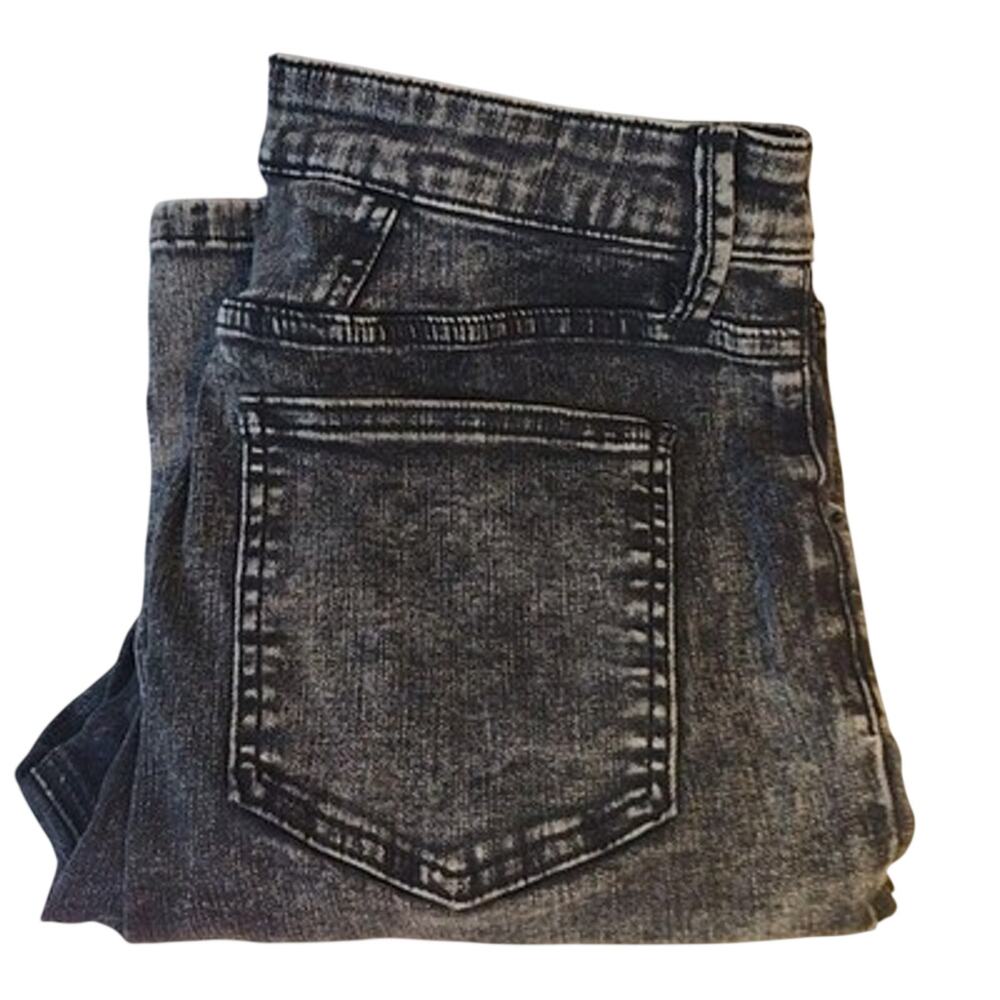 Pistola Jeans Womens 31 Black High Rise Tapered Slim Acid Wash Stretch Denim